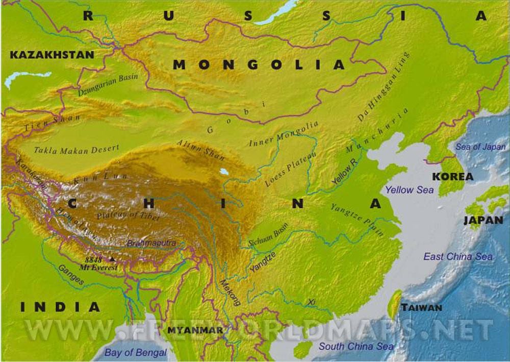 中国地图与地理特征