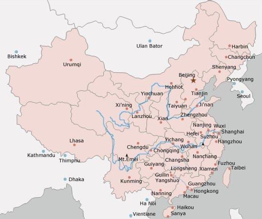 地图中国城市