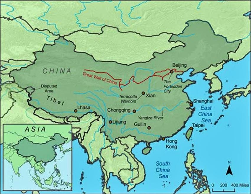地图中国长城