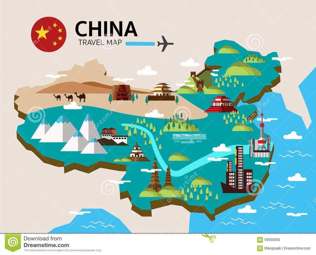 旅行的中国地图