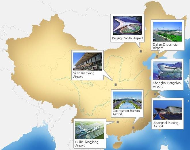 地图中国机场