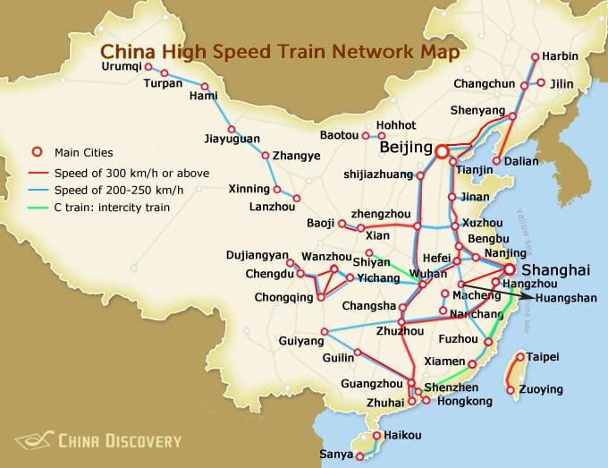 子弹火车中国地图