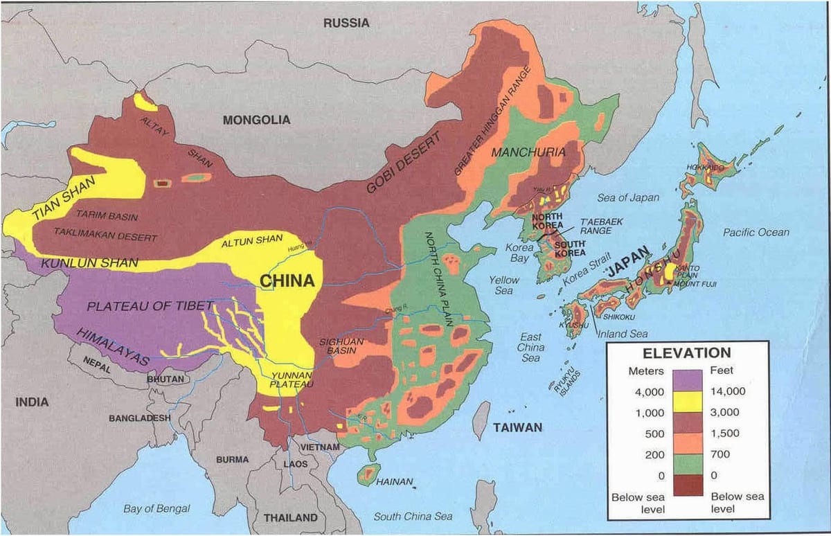 地图中国的沙漠