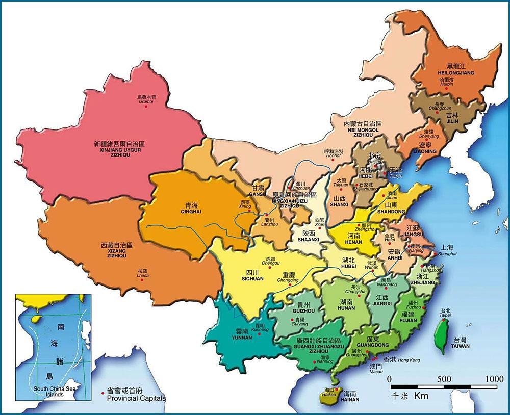 地图中国省份