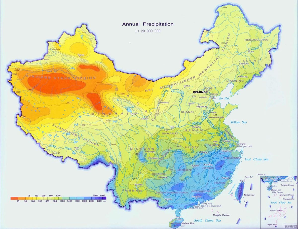 中国降水地图