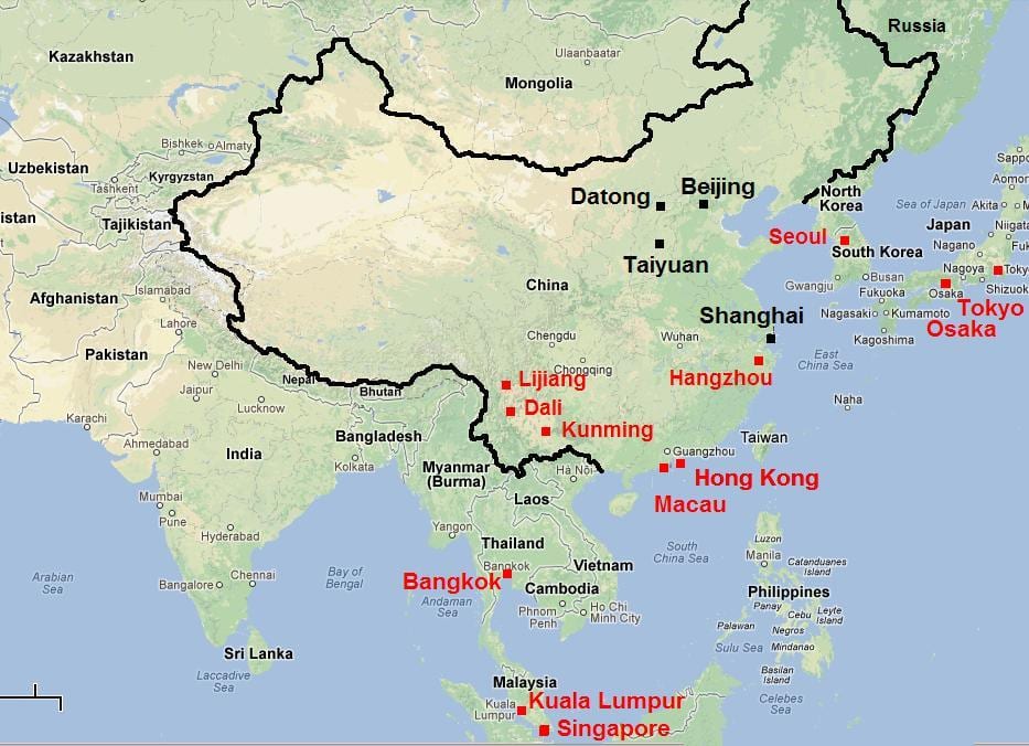 中国南部地图