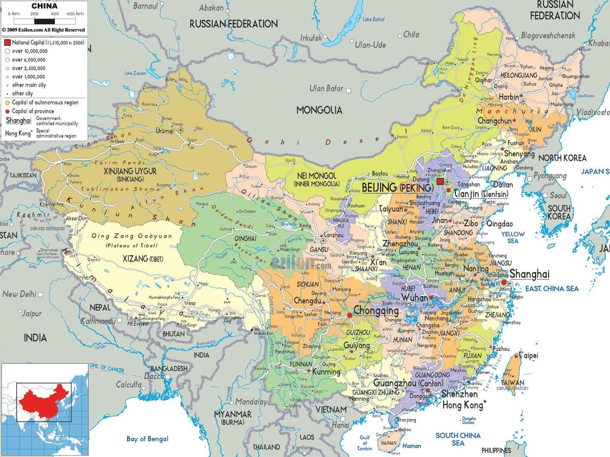 政治我国的地图