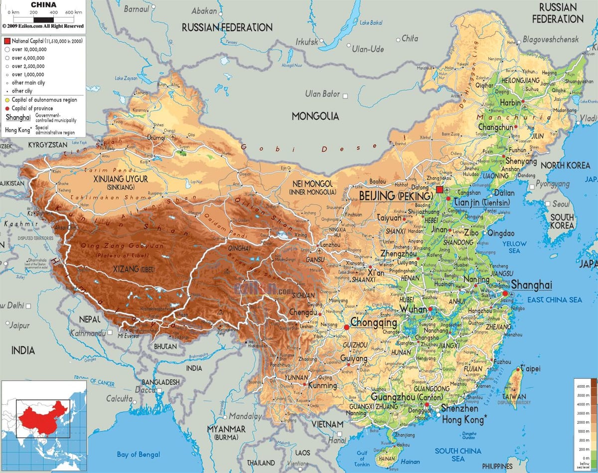 物理地图中国