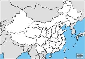 空白的中国地图