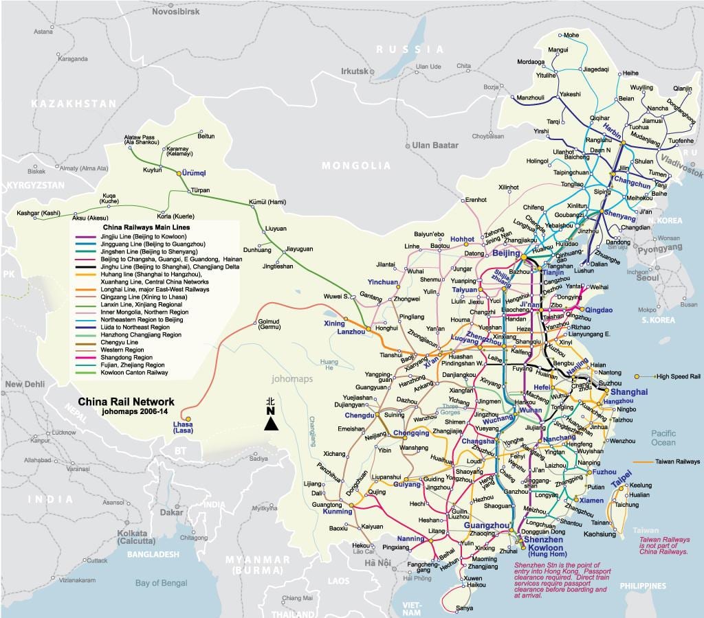 铁路线图中国