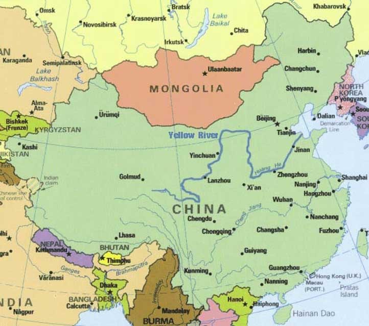 黄河中国地图