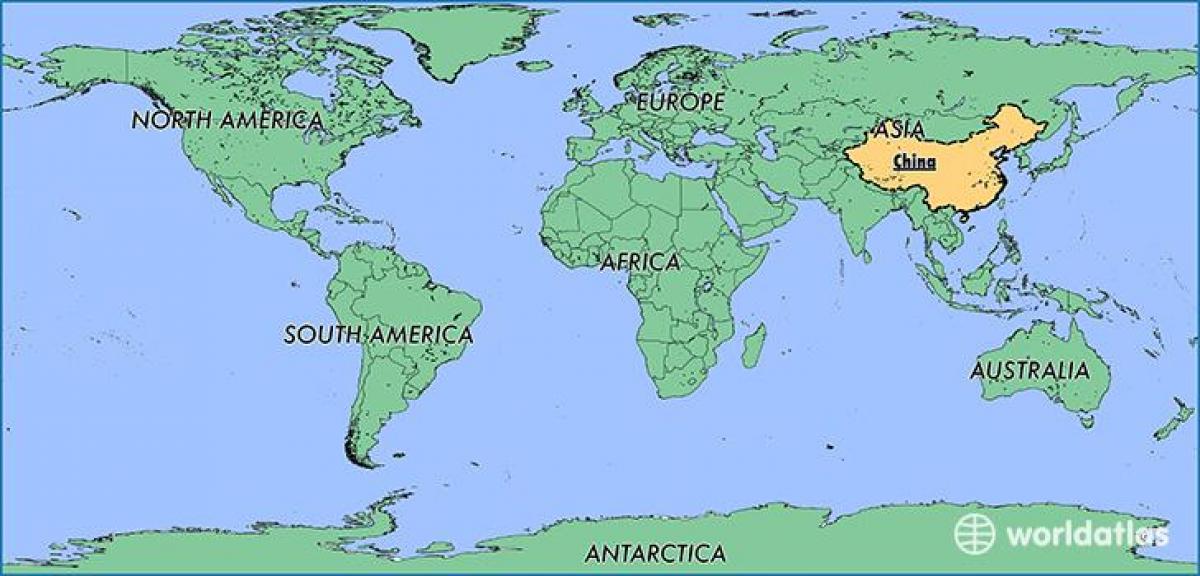 中国在世界地图