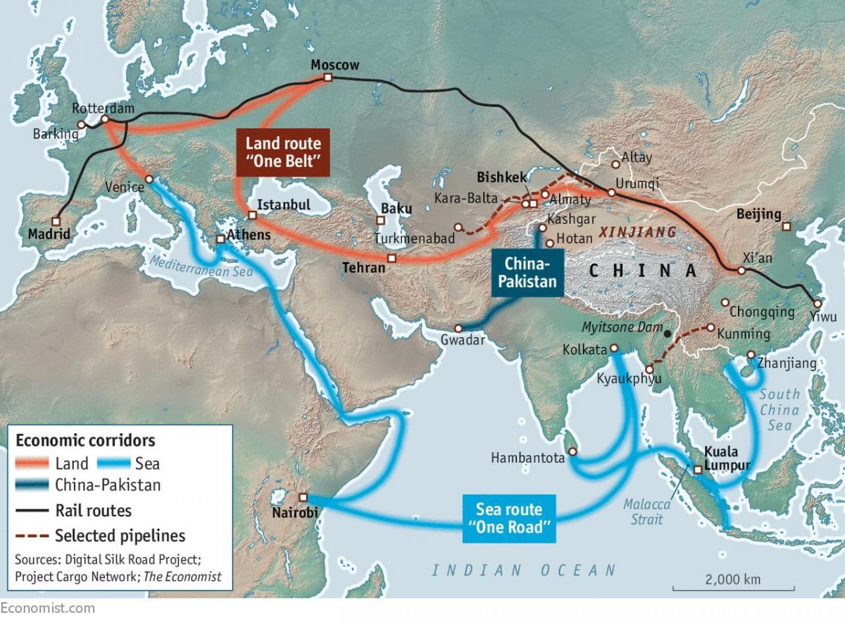 中国丝绸之路项目地图
