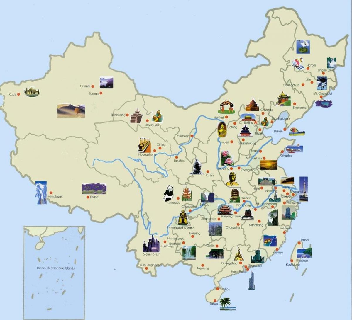 中国旅游景点分布图_中国地图库
