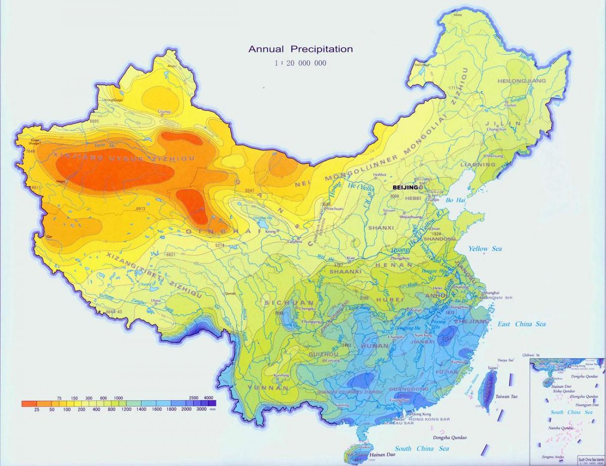 中国降水地图