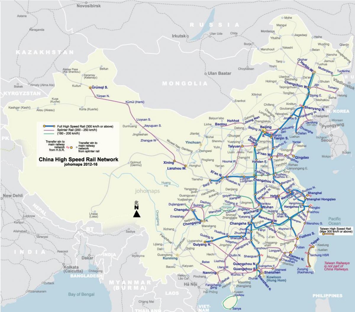 高速轨道中国地图