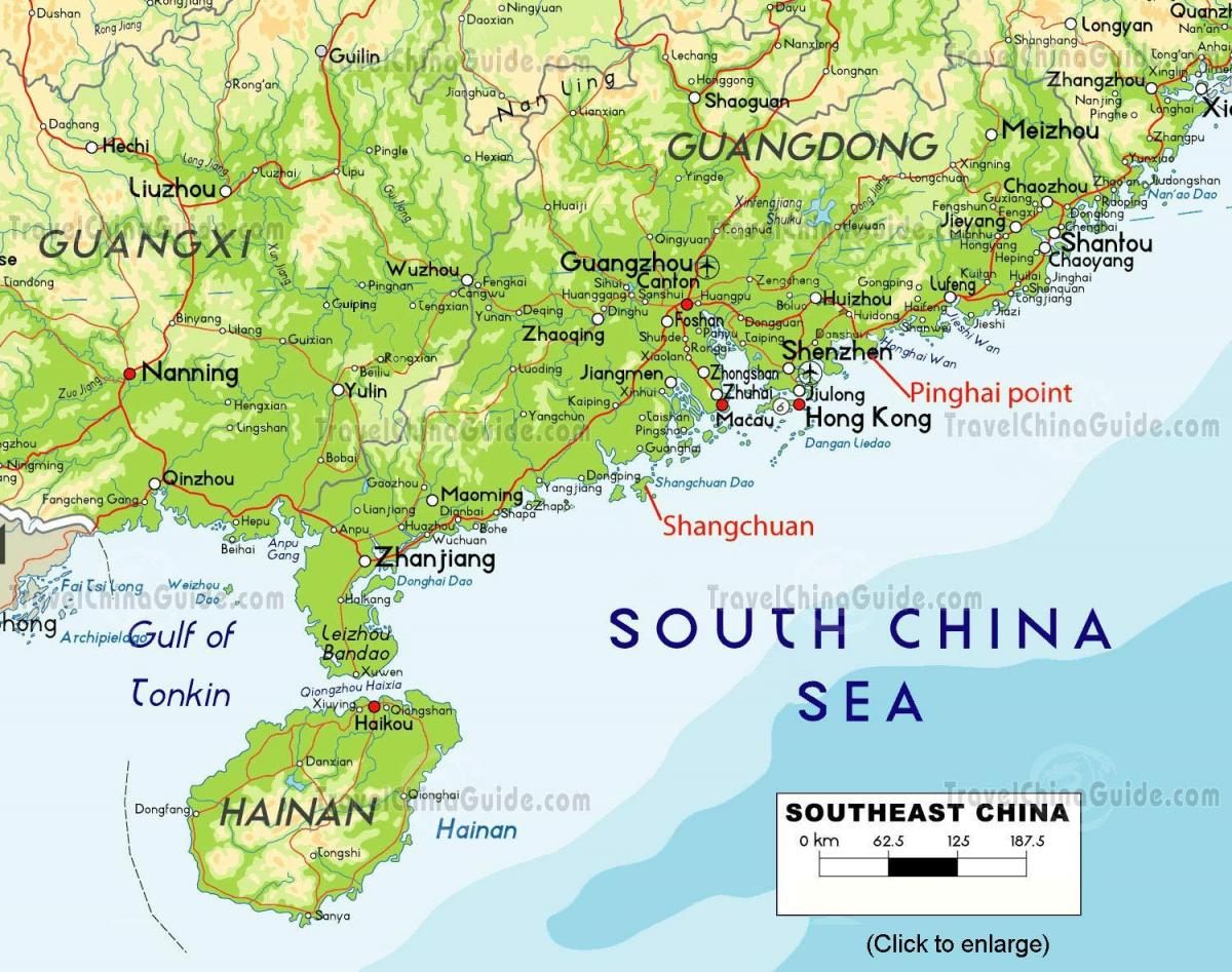 中国的南方地图