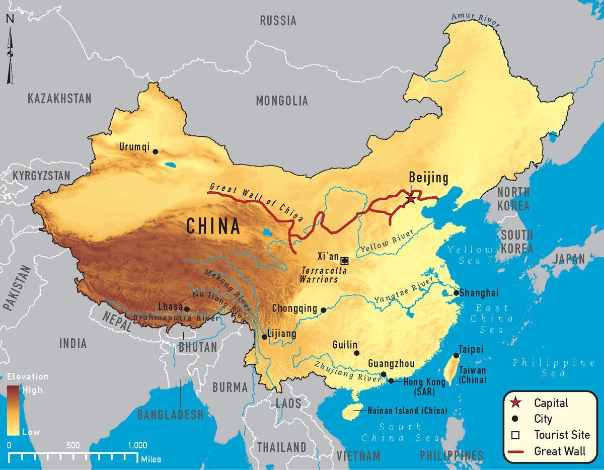中国地图的河流