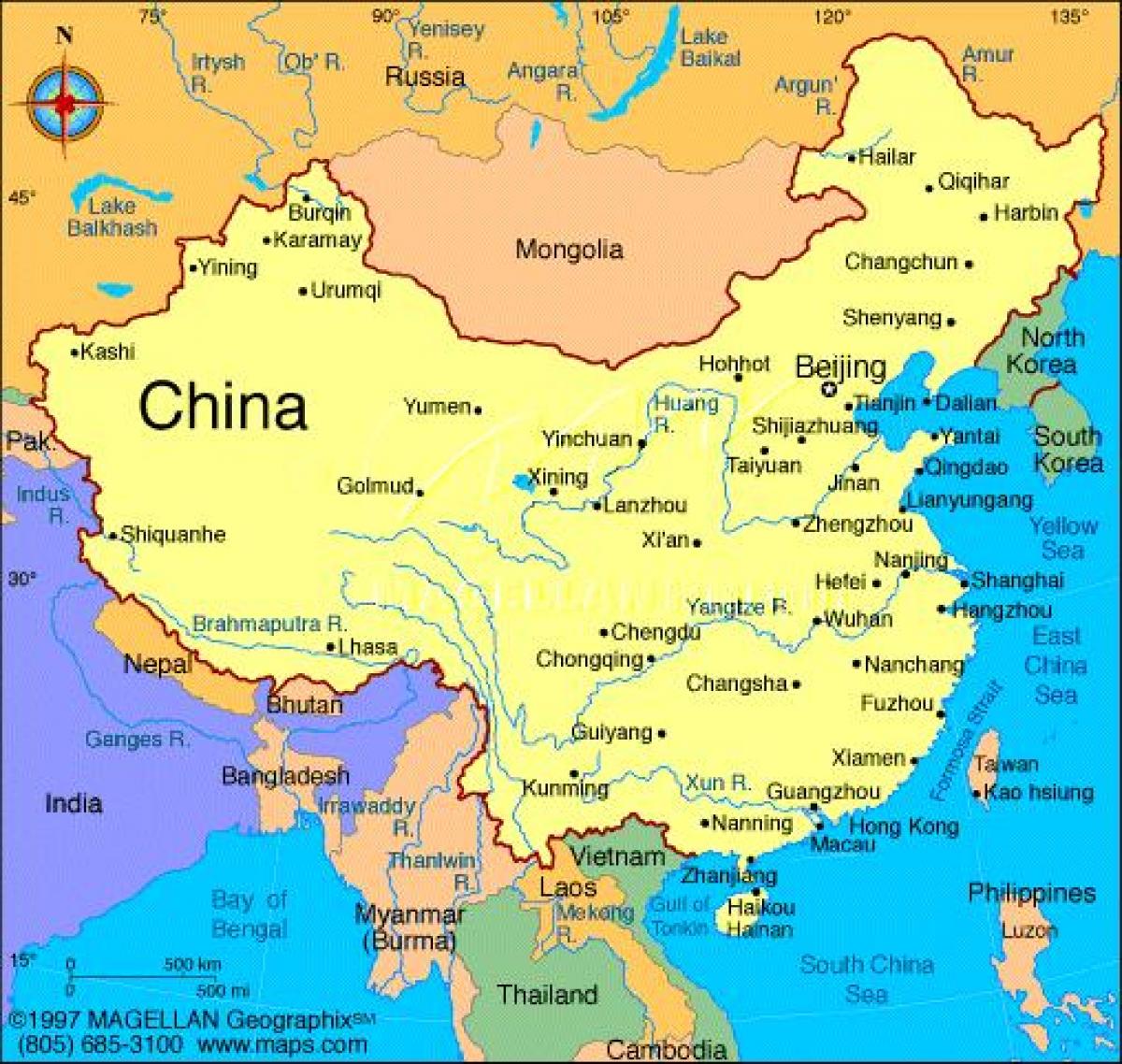 中国详细的地图