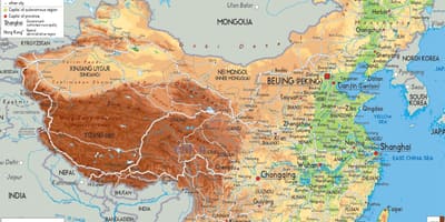 中国在地图