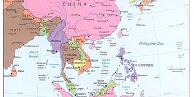地图中国东部的路线