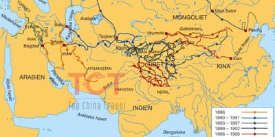 地图上的丝绸之路在中国古代