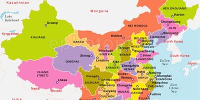 中国与各国的地图