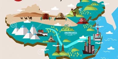 旅行的中国地图