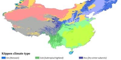 气候地图的中国