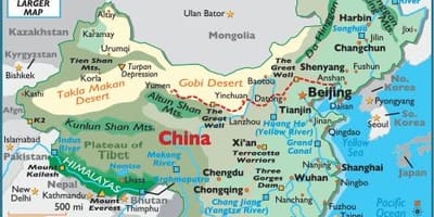 中国的地理地图