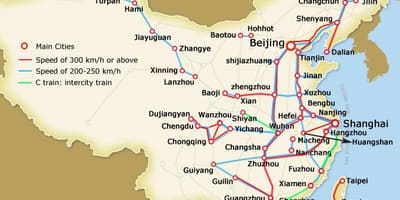 子弹火车中国地图