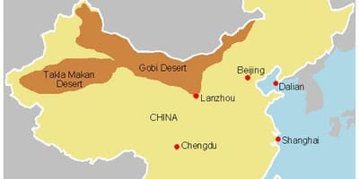 中国地图戈壁沙漠