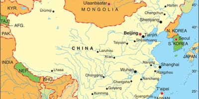 中国的航空公司航班路线图