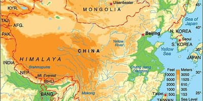 中国高程地图