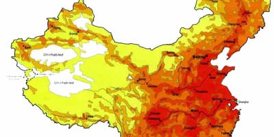 人口密度的中国地图