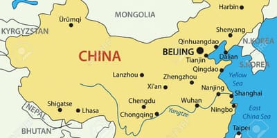黄海的中国地图