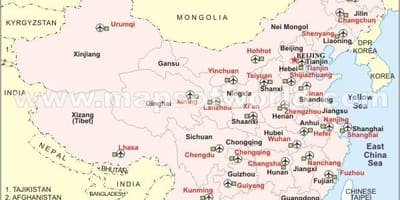 中国国际机场的地图